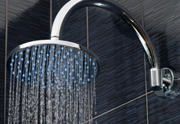 Shower head in bathroom